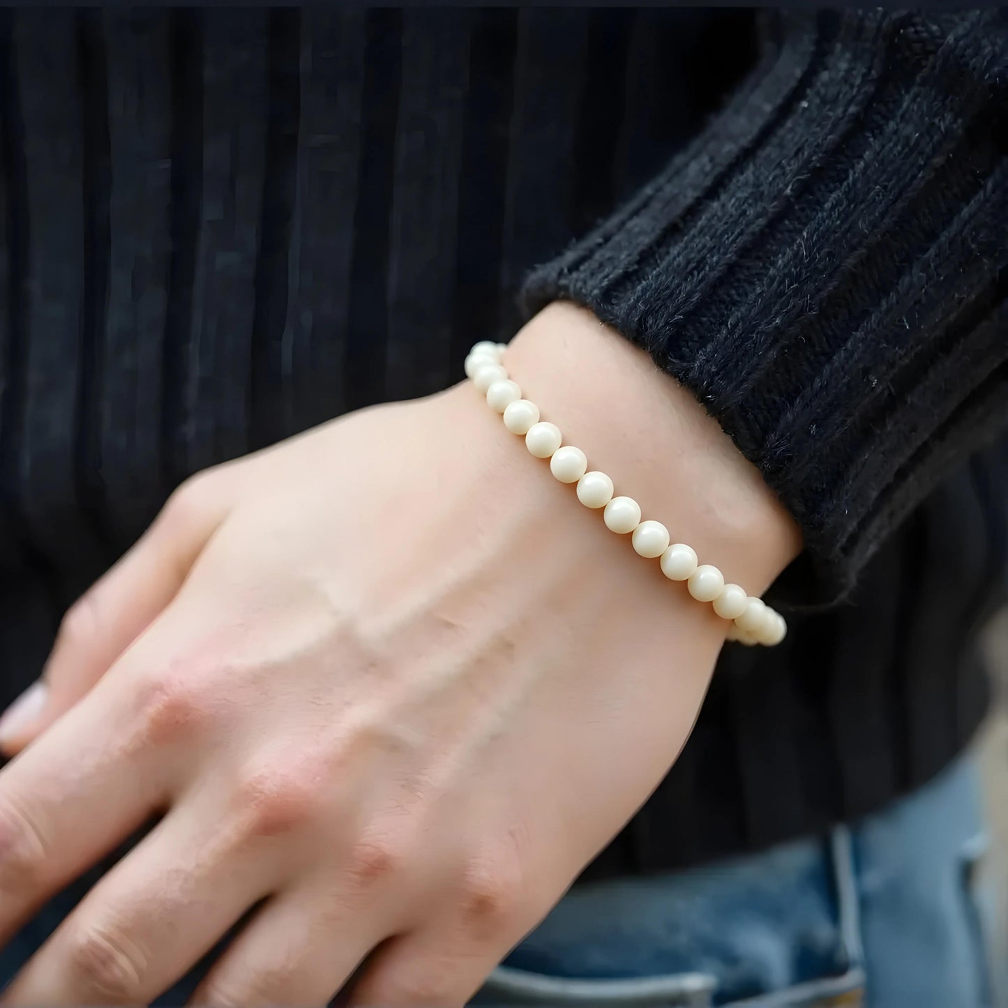 White Jade Bodhi Seed Bracelet
