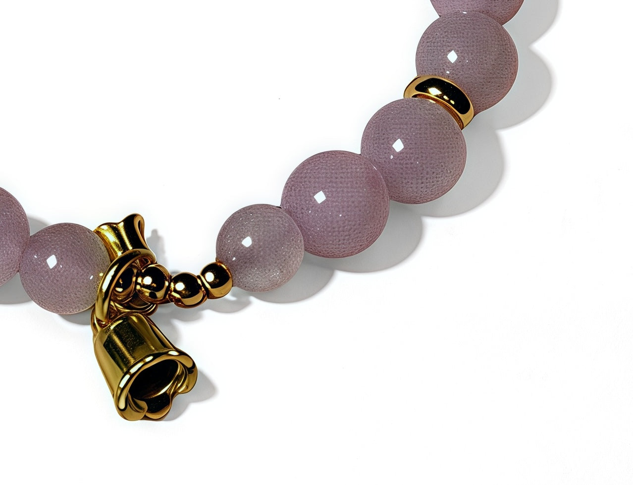 Natural Rose Quartz Lily of the Valley Bracelet