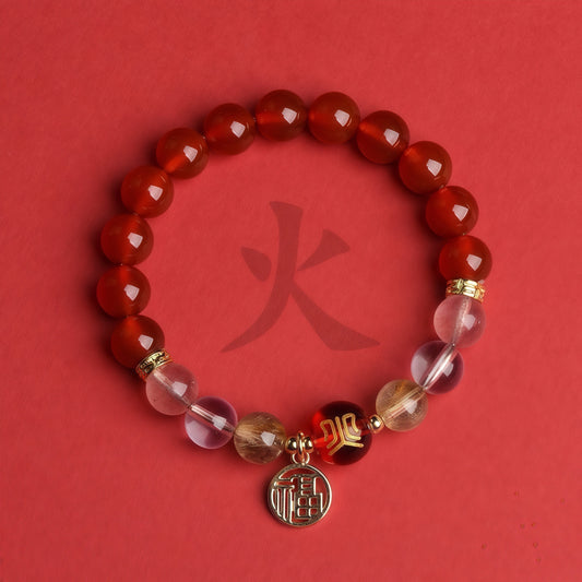 Five Elements Fire Reinforcement Natural Bracelet