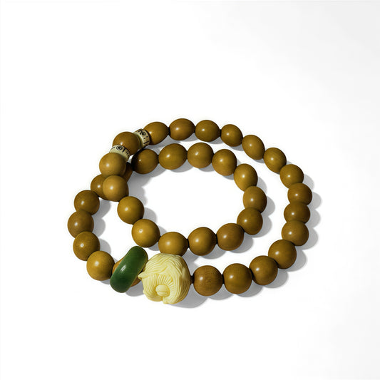 White Jade Bodhi Seed Bracelet